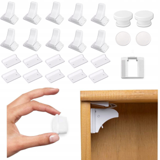 10X MAGNETICKÁ BEZPEČNOSŤ PRE ZÁSUVKY SKRINÍK SADA DETSKEJ ZÁMKY